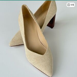 Marc Fisher Elegant Beige Pointed Toe Zala Pump Heels Women’s Size 6.5M